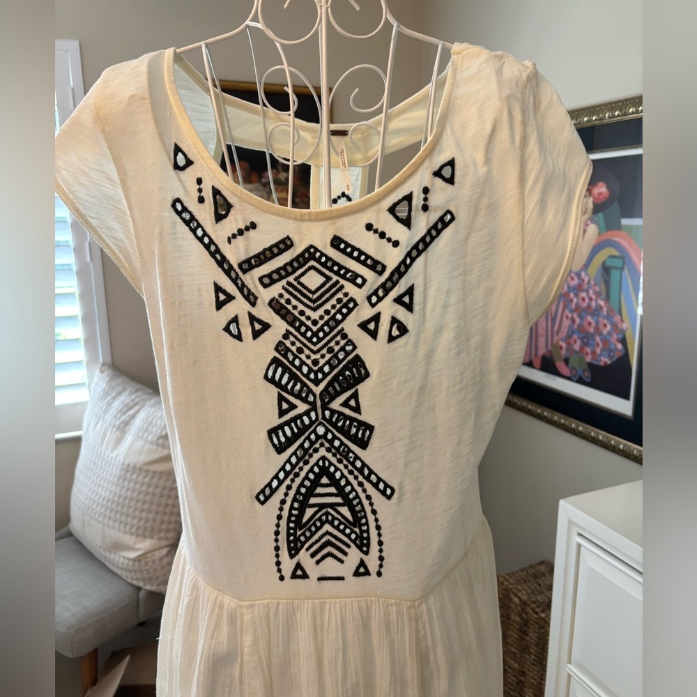 Free People maxi dress in cotton knit & light gauze (lined 1/2 way)